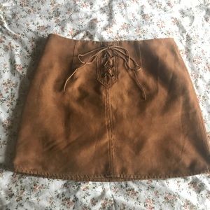 pacsun tan suede skirt